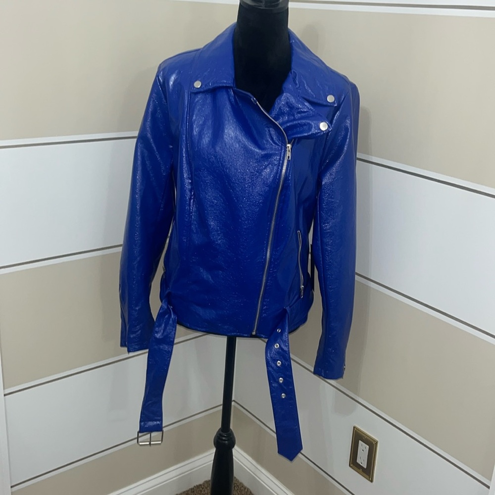 💙🧿BLUE FAUX LEATHER JACKET💙🧿